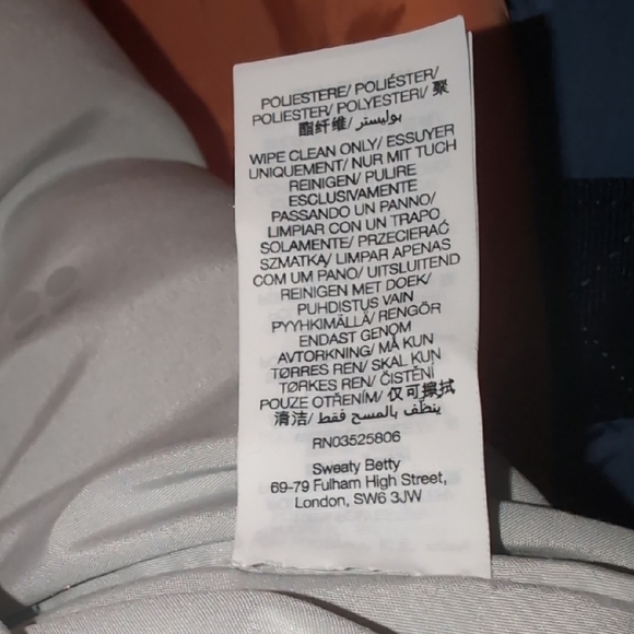 Sweaty Betty Navy and Orange Drawstring Gym Bag - Picture 8 of 8